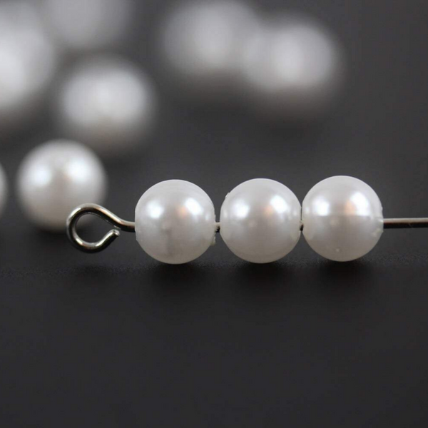 Acrylic Pearl Beads - 6mm Round Faux Pearl Prayer Beads 60pcs