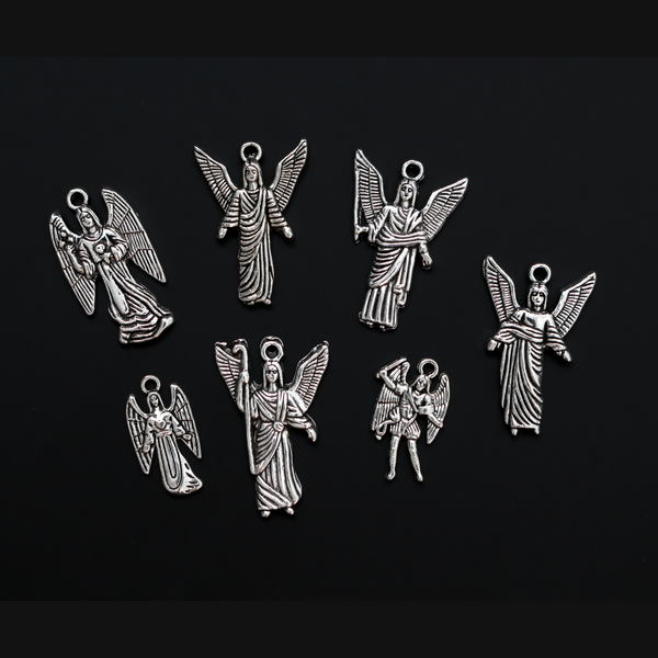 Archangels Charm Set that consists of the Heavenly Seven: Michael, Gabriel, Raphael, Uriel, Jophiel, Chamuel, Zadkiel - 7pc set