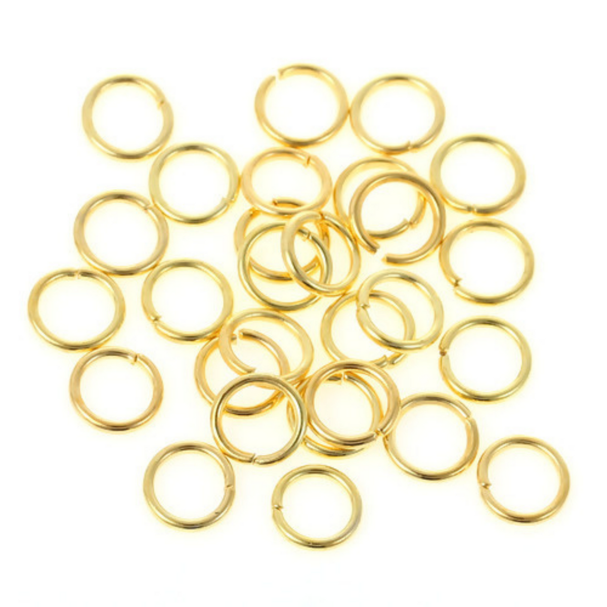7mm Gold Plated Jump Rings 19 Gauge Iron Based Alloy - 100pcs