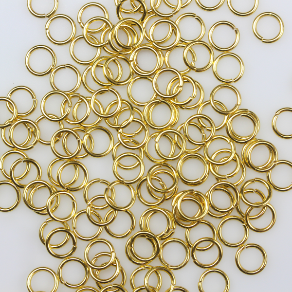 7mm Gold Plated Jump Rings 19 Gauge Iron Based Alloy - 100pcs