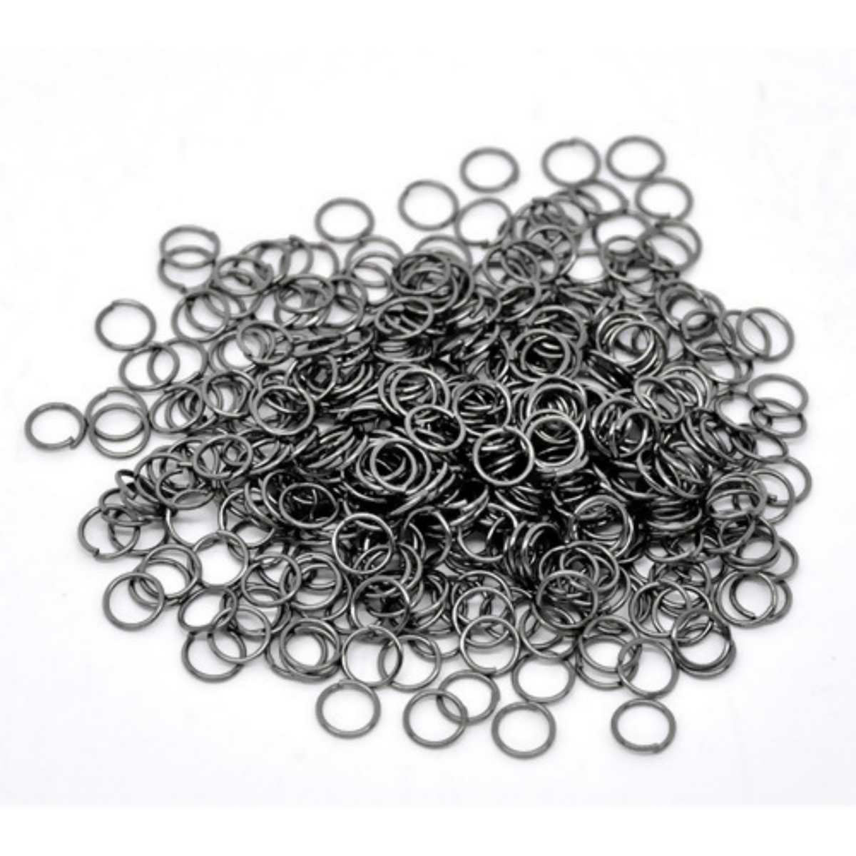 gunmetal gray iron based alloy jump rings 7mm round 21 gauge