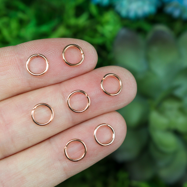 7mm rose gold iron-based alloy open  jump rings