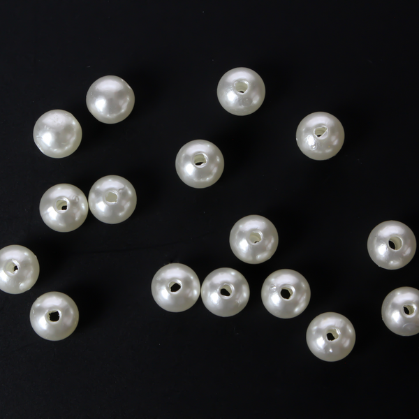 8mm Round Faux Pearl Acrylic Beads - 60pcs