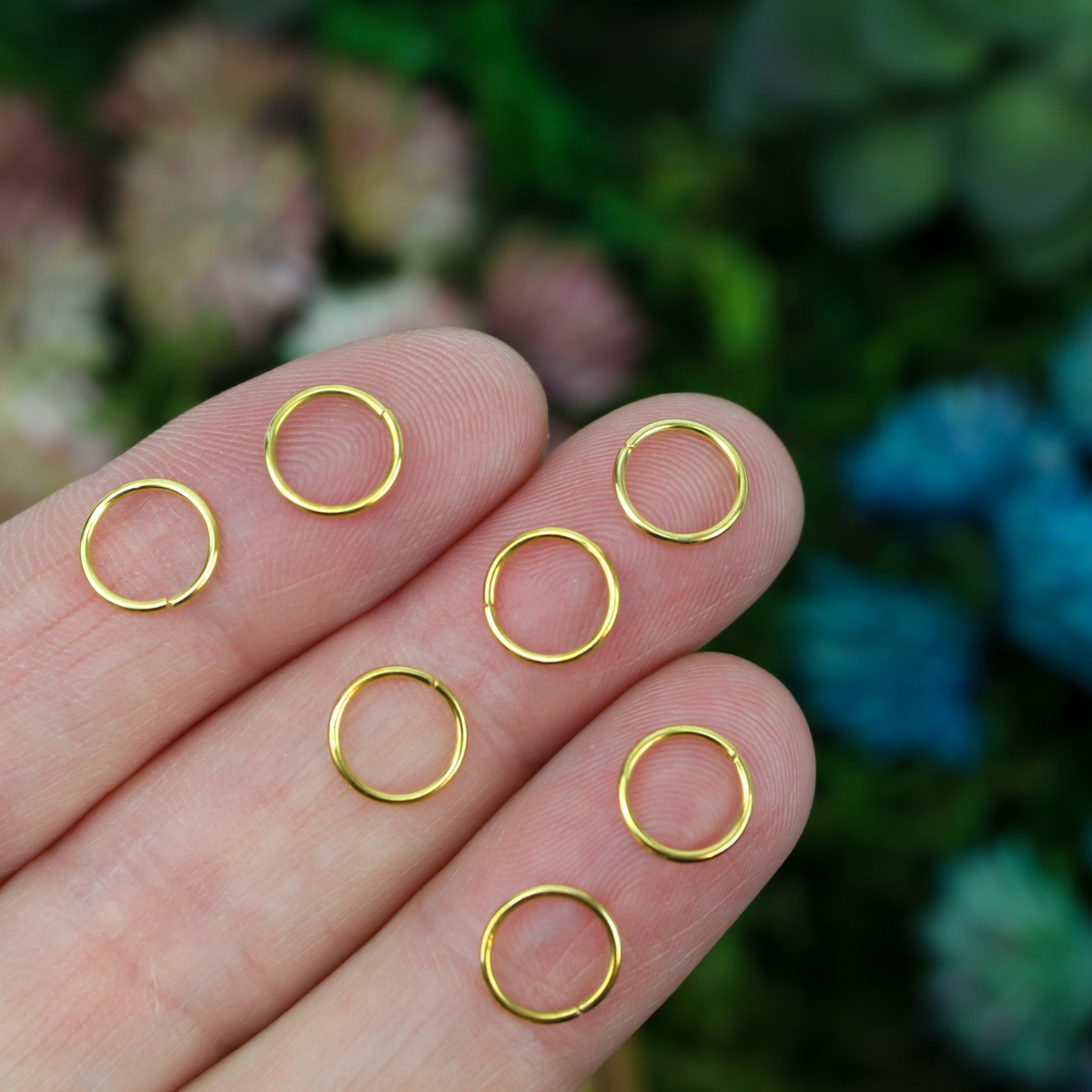 8mm Gold Plated Jump Rings 21 Gauge Iron Based Alloy - 100pcs 8mm x 0.7mm