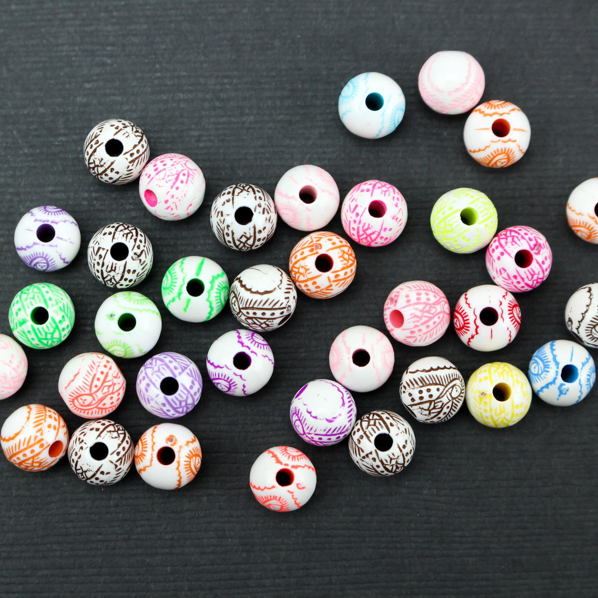 Acrylic Multi Color Craft Beads Our Lady of Guadalupe 8mm Round - 60pcs
