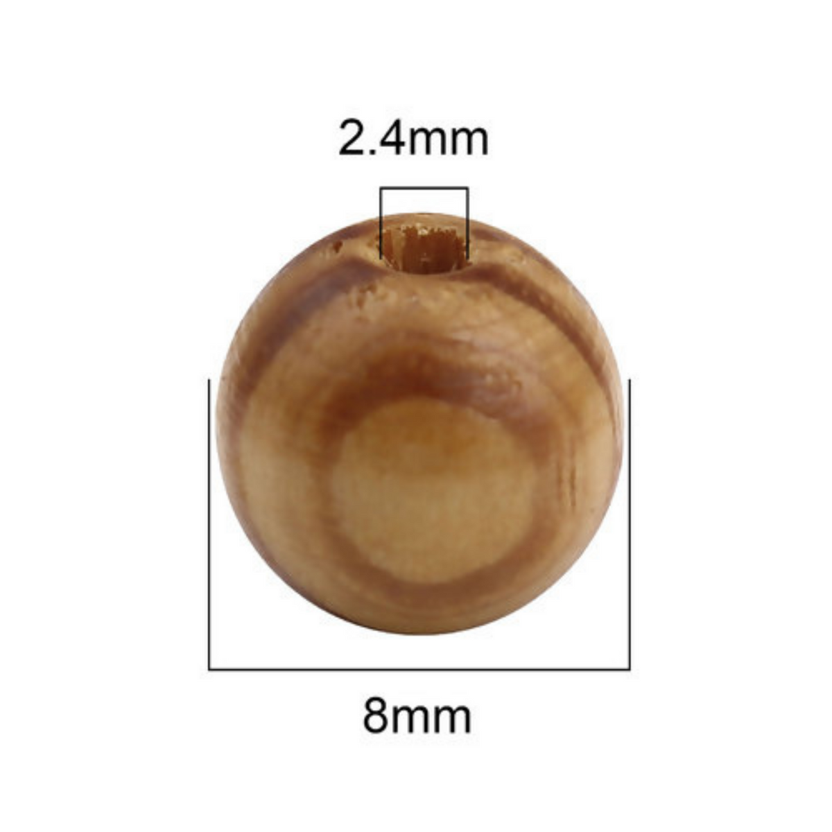 Pine Wood Beads - 8mm Round Brown Mala Prayer Beads or Five Decade Rosary 60pcs