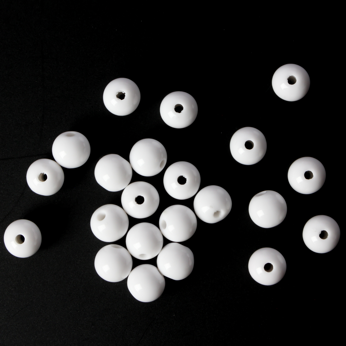8mm Round Opaque White Acrylic Beads - 100pcs