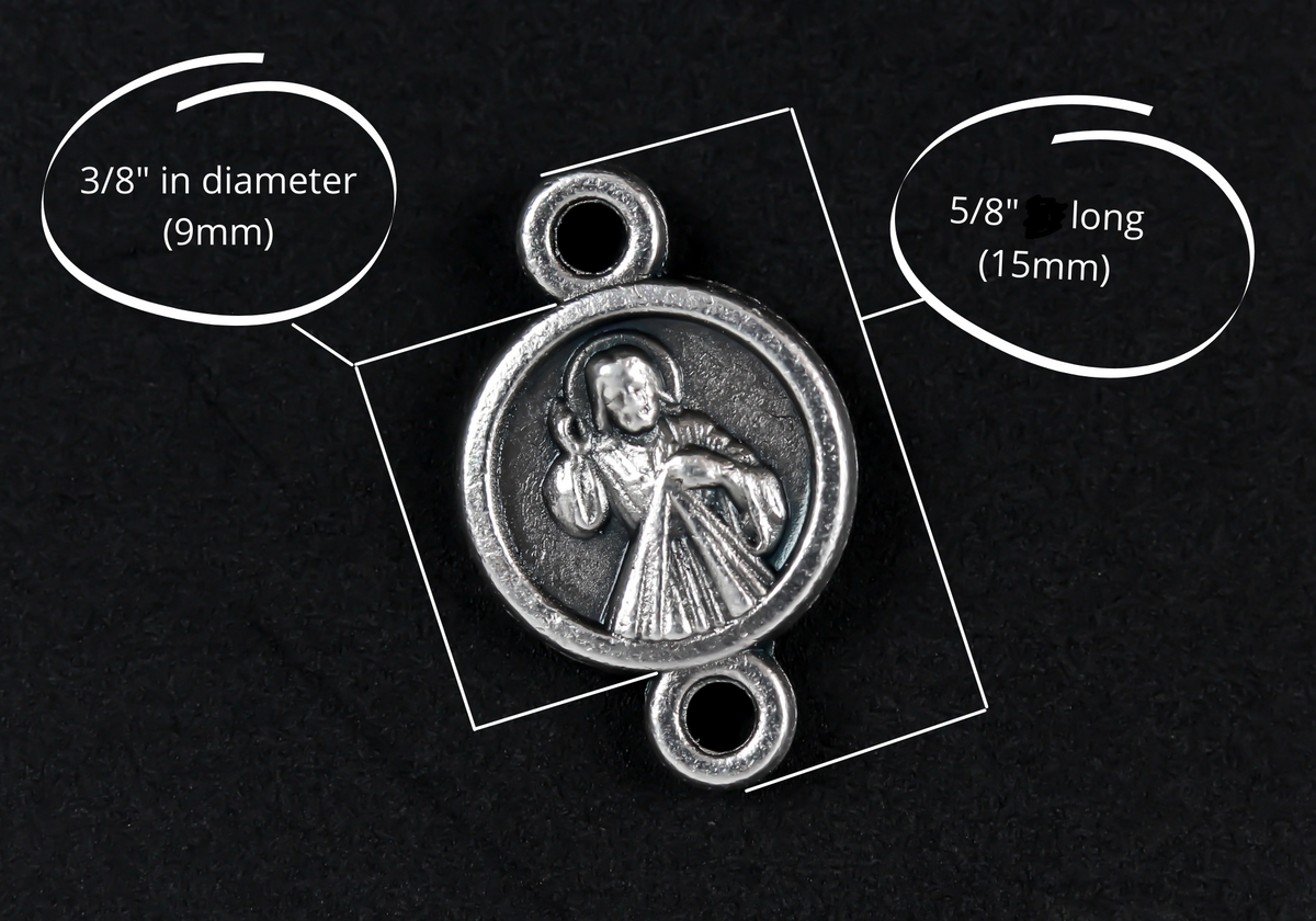 Divine Mercy of Jesus Our Father Beads - Our Lady Connector Links 6pcs