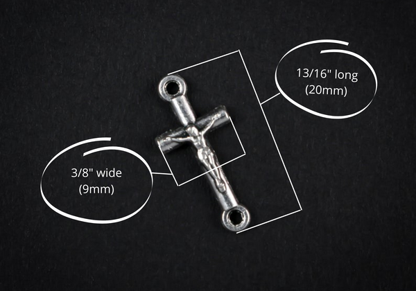 Crucifix Cross Connector Links for Bracelets, Rosaries, Chaplets 6pcs