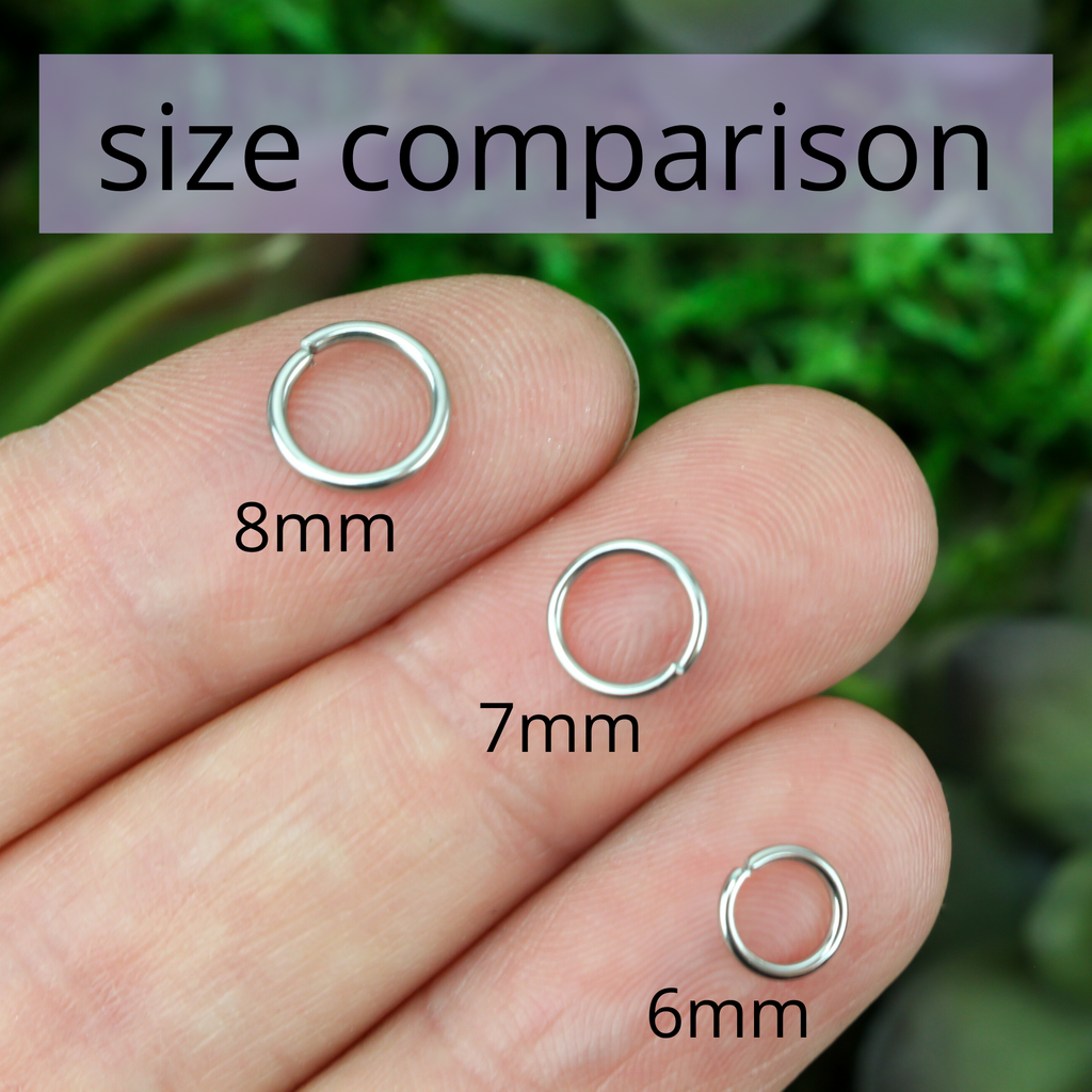 8mm 18 Gauge Open Jump Rings, Round, Silver Tone - Golden Age Beads