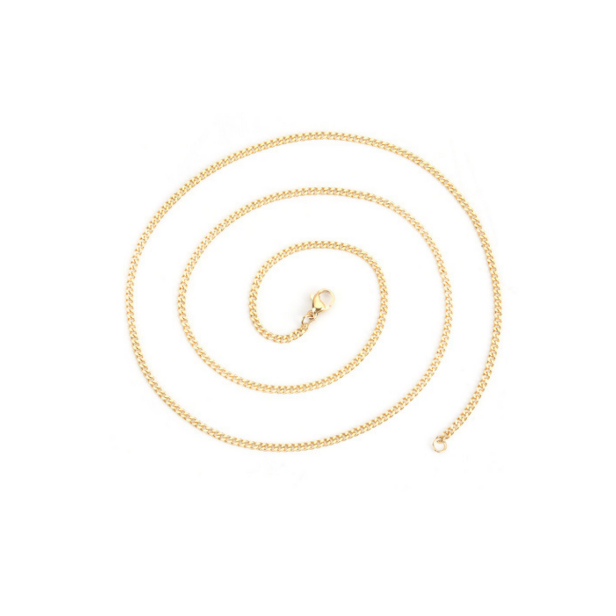 Gold Plated Stainless Steel Link Cable Chain Necklace - 17-3/4" Long