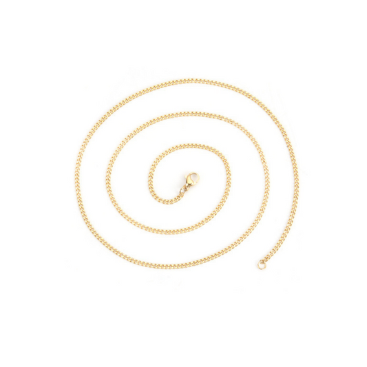 Gold Plated Stainless Steel Link Cable Chain Necklace - 17-3/4" Long