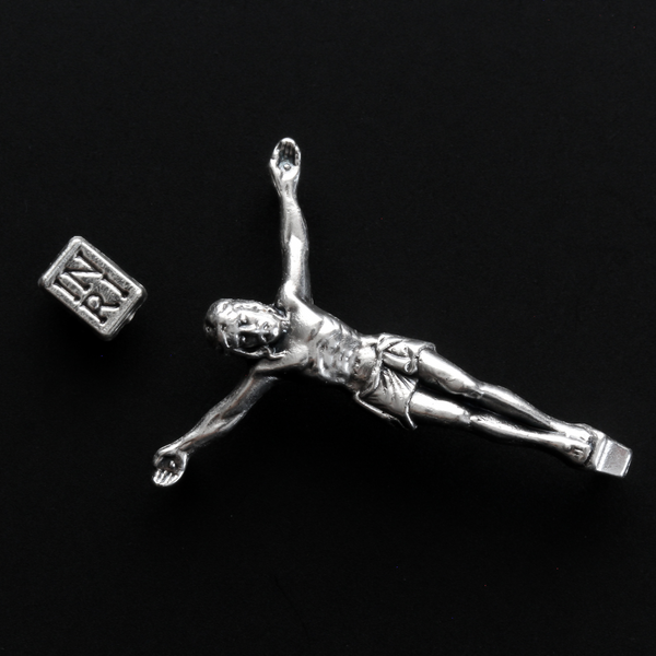 Silver Corpus for Crucifix - Body of Christ with PEGS 1" long DIY Craft Project