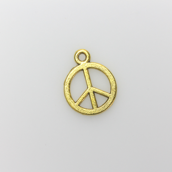 Golden Peace Sign Charms - International Symbol of Peace Pendant 25pcs
