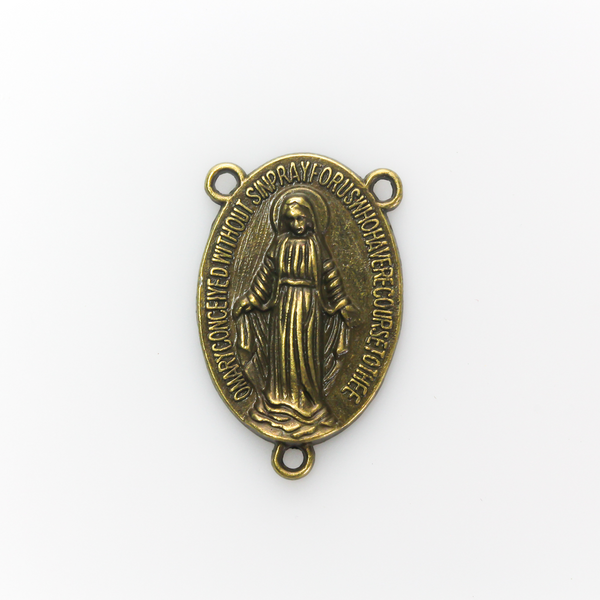 Miraculous Medal Rosary Centerpieces Antique Bronze - 5pcs