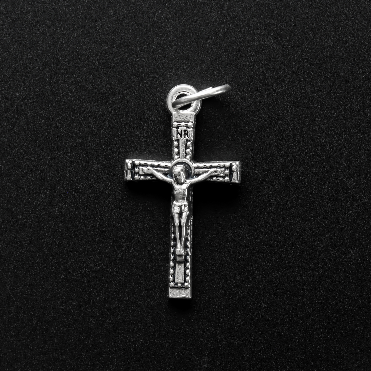 Crucifix Cross Pendant - Genuine Silver Plate 1" long