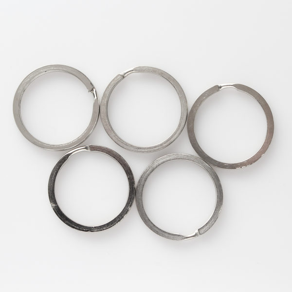 5 Split Key Rings - 25mm Iron Based Alloy Silver Tone Key Ring 5pcs