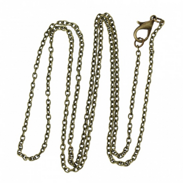Bronze Cable Chain Necklace 24" Long with Lobster Claw Clasp