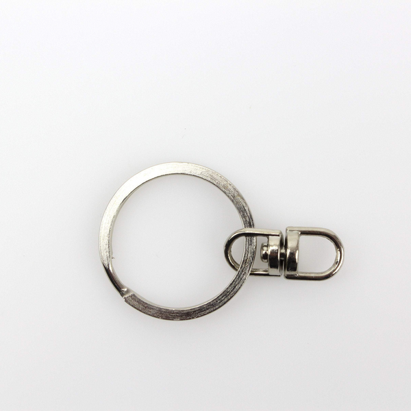 Keyring Swivel Connector - Silver Tone Rotatable Keychain 1pc