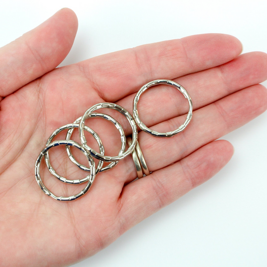 five Textured Split Key Rings