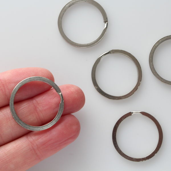 5 Split Key Rings - 25mm Iron Based Alloy Silver Tone Key Ring 5pcs