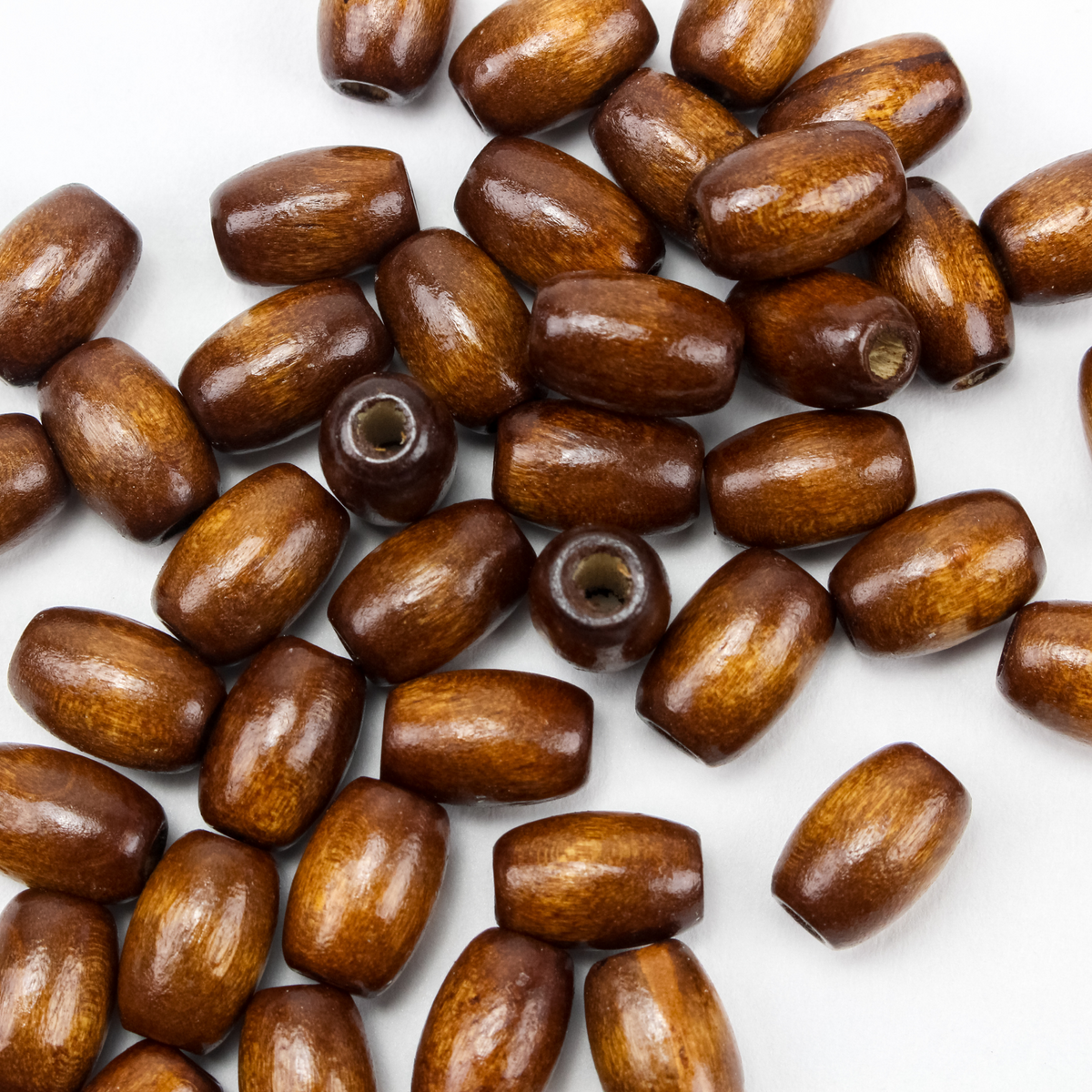 Brown Wood Beads - Oval Wooden Prayer Beads 12x8mm, 60pcs