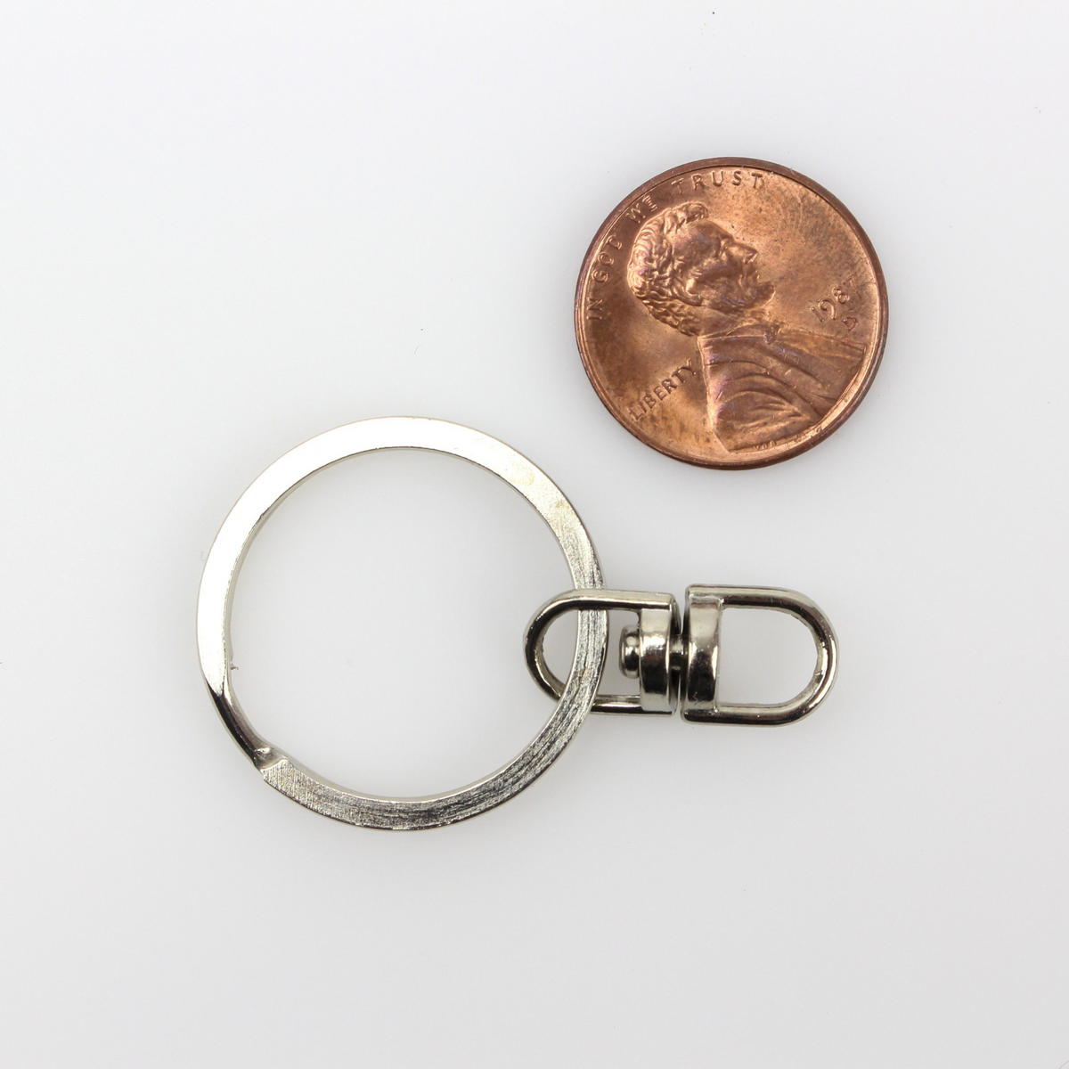 Keyring Swivel Connector - Silver Tone Rotatable Keychain 1pc