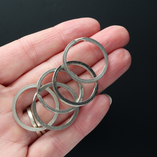5 Split Key Rings - 25mm Iron Based Alloy Silver Tone Key Ring 5pcs