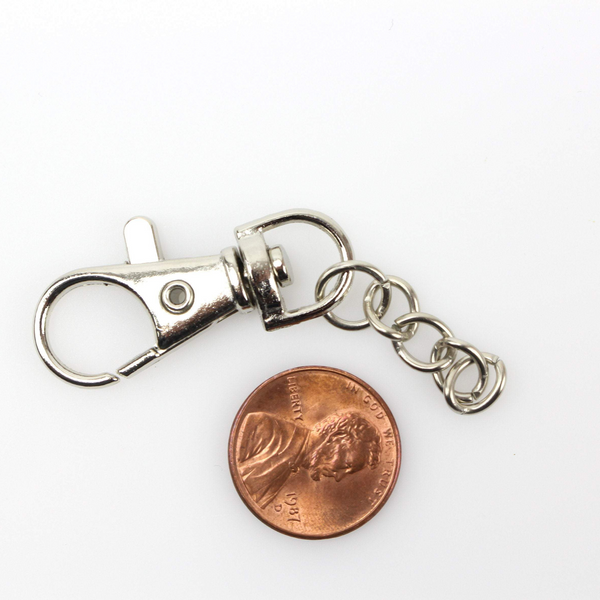 Swivel Keychain Lobster Claw Clasp with an Attached Chain