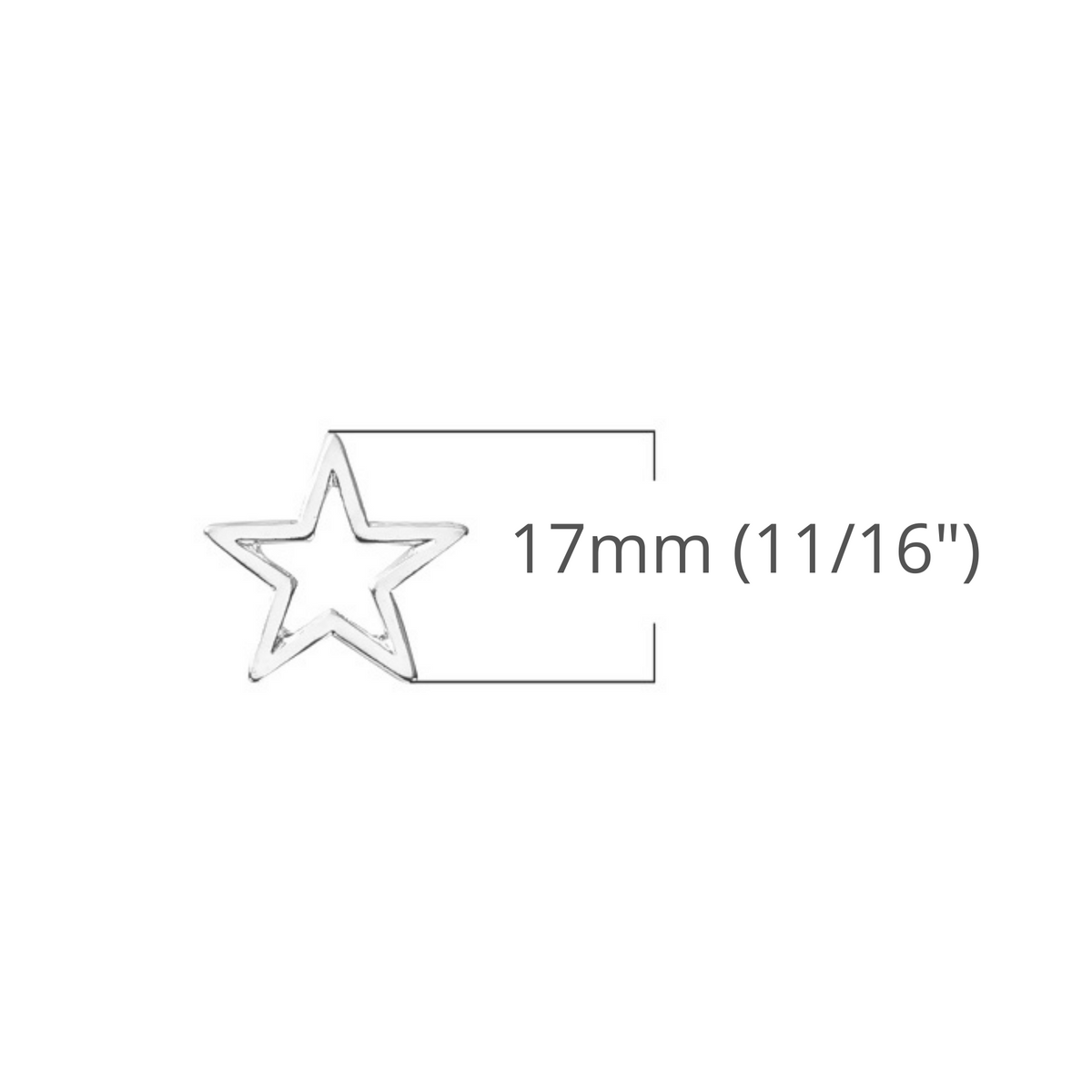 Hollow star connector links, 17mm sold in packs of 20 pieces