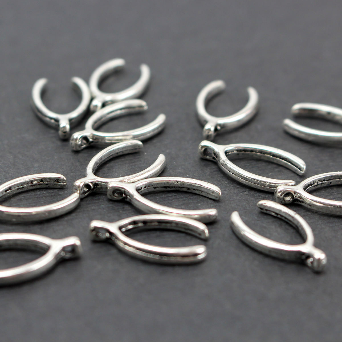 Wishbone Charms - Symbol of Good Luck Pendant 25 pieces