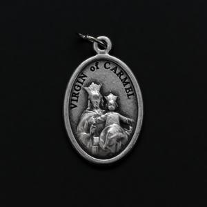 Traditional Scapular Medal - Sacred Heart of Jesus Our Lady of Mount Carmel