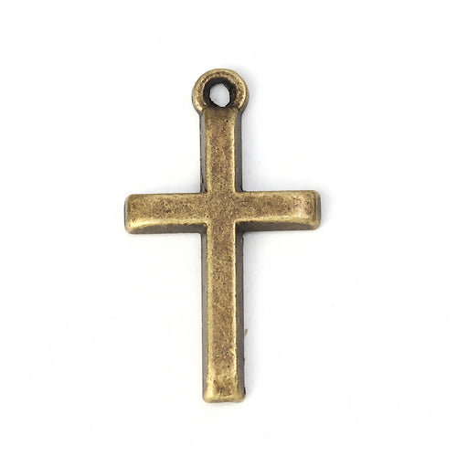 Religious Classic Cross Charm Pendant - Bronze 10pcs