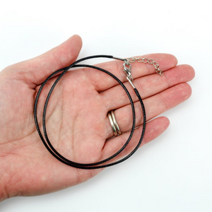 Black wax cord necklace lobster clasp