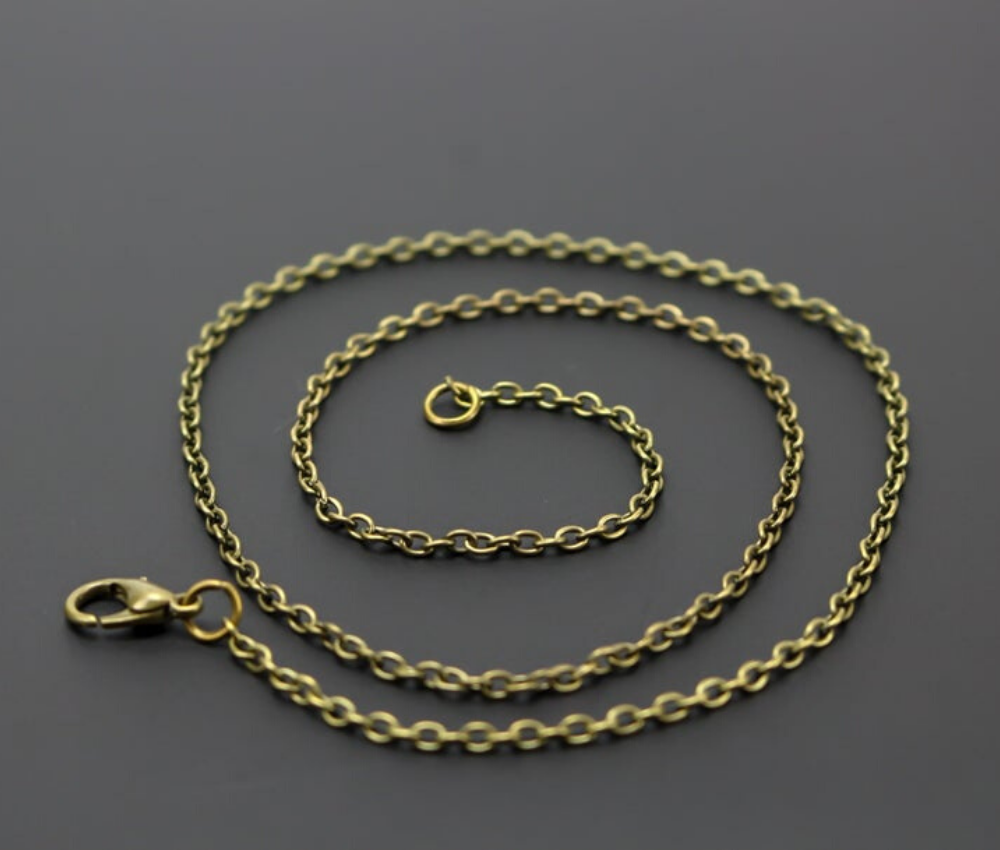 Bronze Cable Chain Necklace 18 inch Long