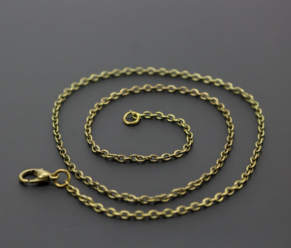 Bronze Cable Chain Necklace 18 inch Long