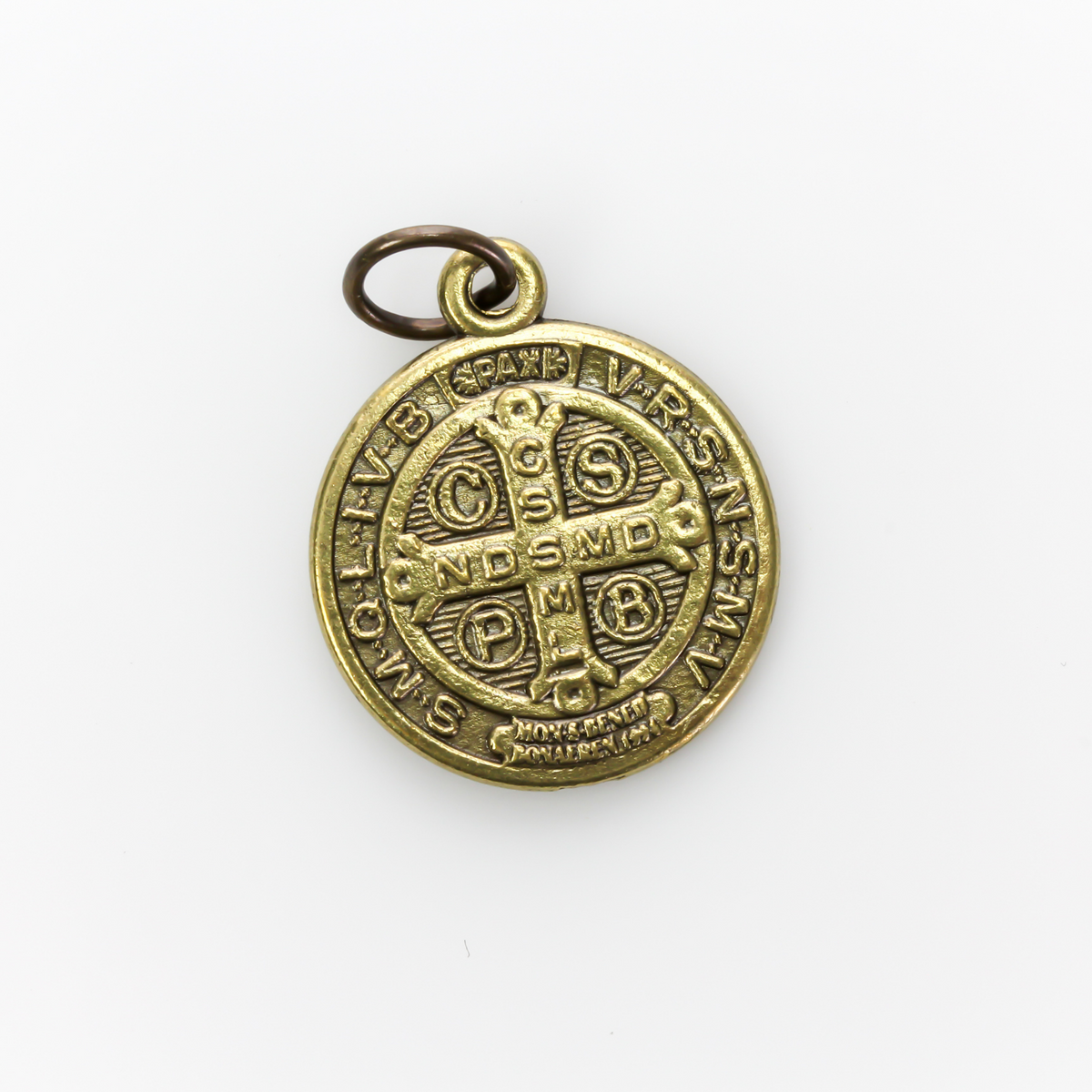 Saint Benedict protection medal that is bronze-tone in color 19mm