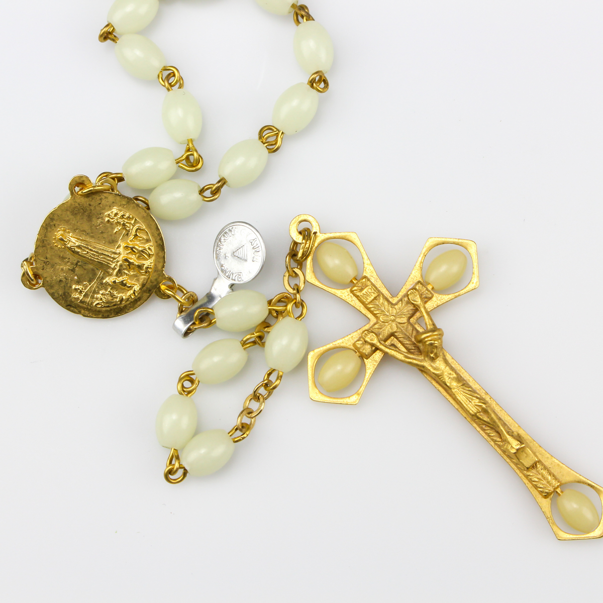 Vintage Our Lady of Fatima Luminous Rosary - Glow in the Dark Prayer Beads