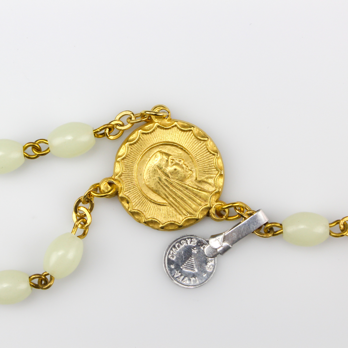 Vintage Our Lady of Fatima Luminous Rosary - Glow in the Dark Prayer Beads