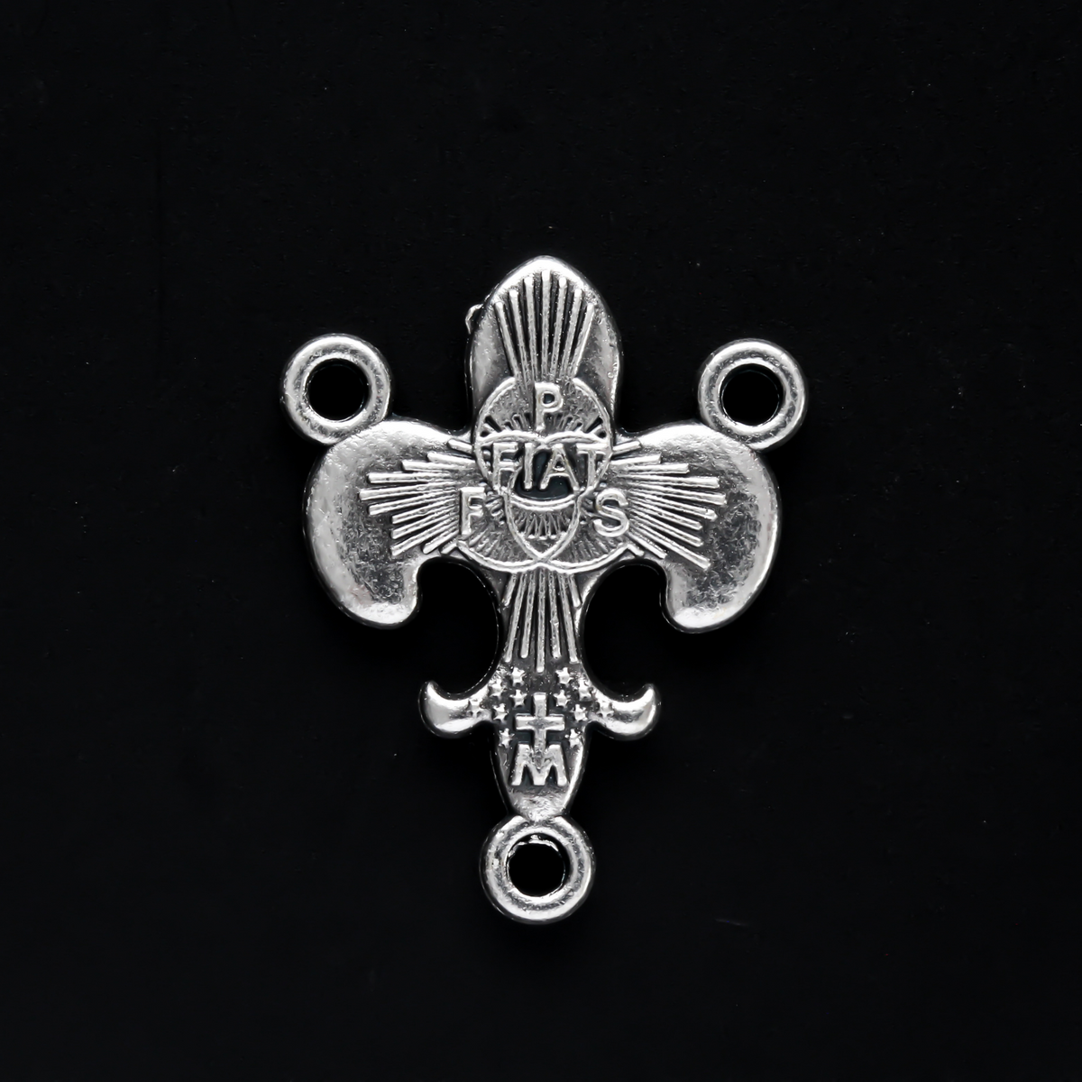 Fleur de Lis Fiat Miraculous Mary Rosary Centerpiece