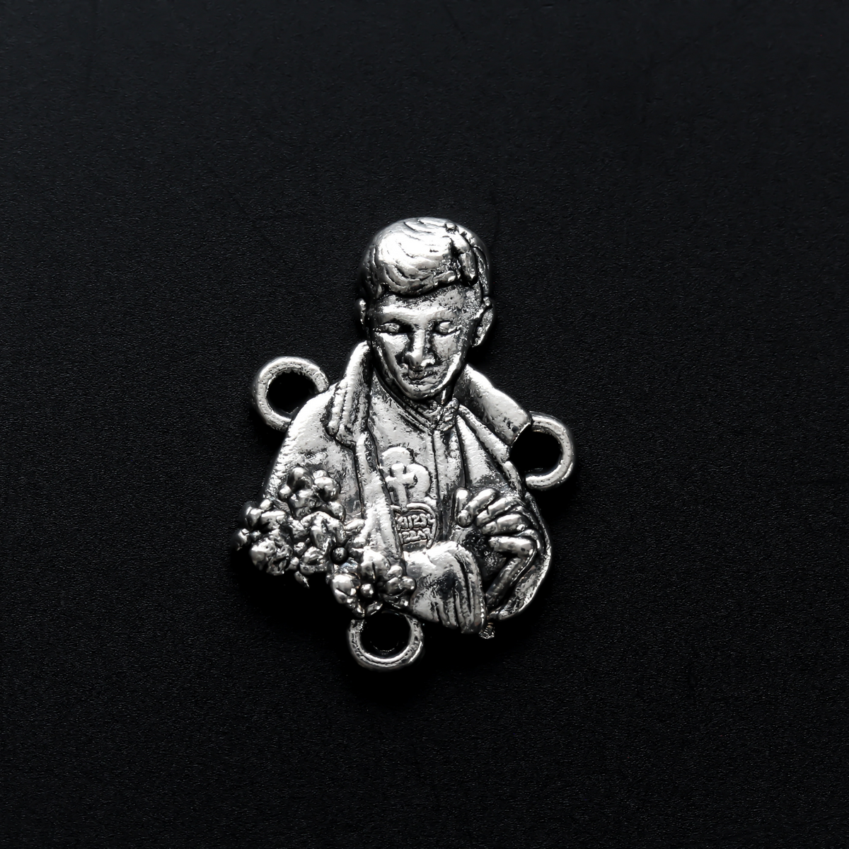 Saint Gabriel Francis Possenti of Our Lady of Sorrows rosary centerpiece