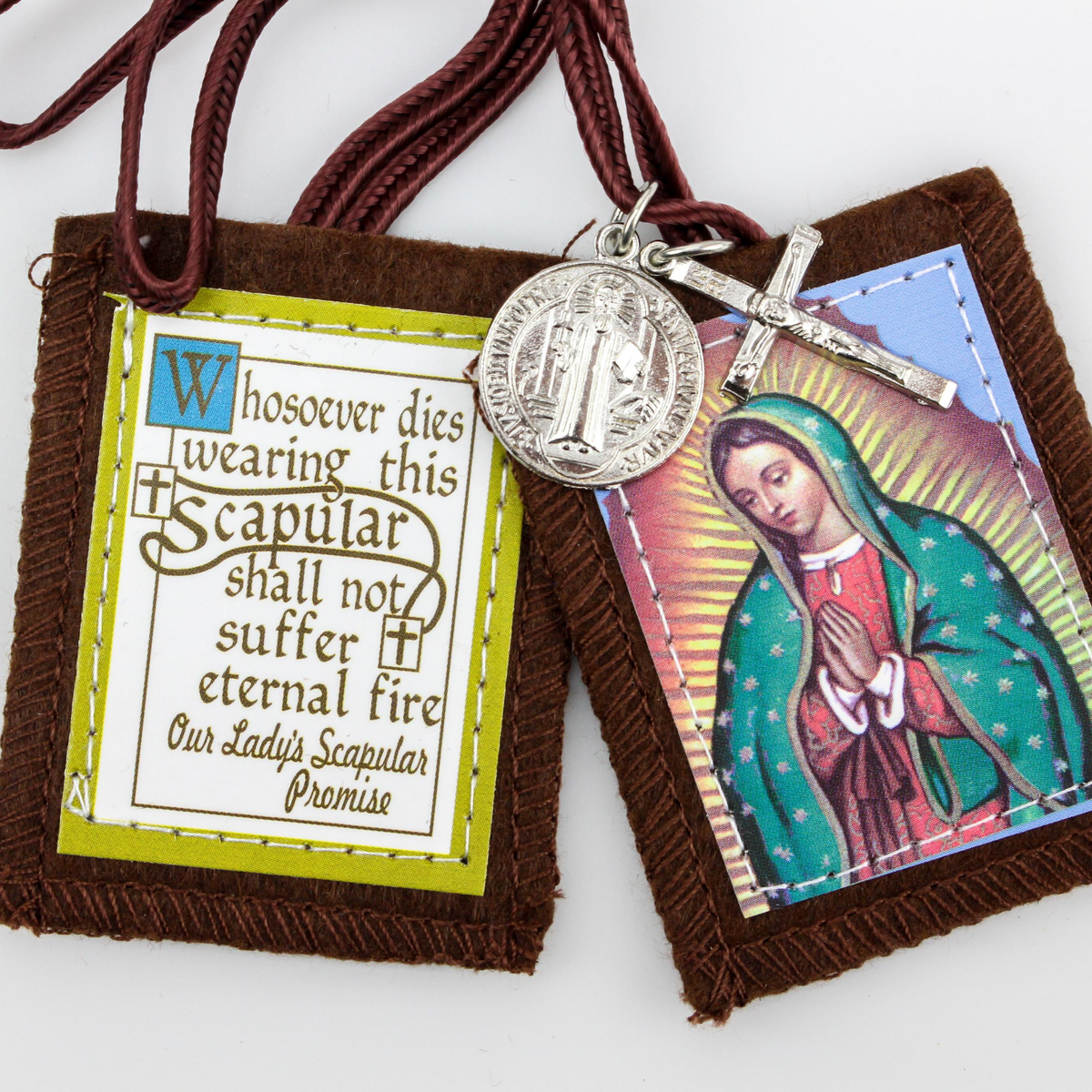 Our Lady of Guadalupe Scapular with St. Benedict Medal