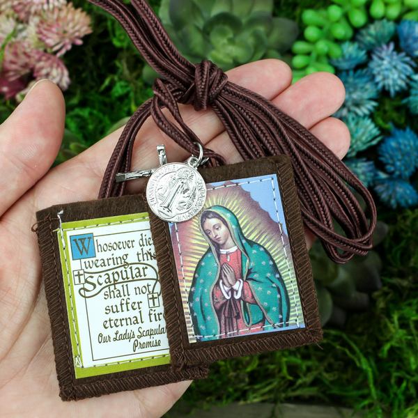Our Lady of Guadalupe Scapular with St. Benedict Medal