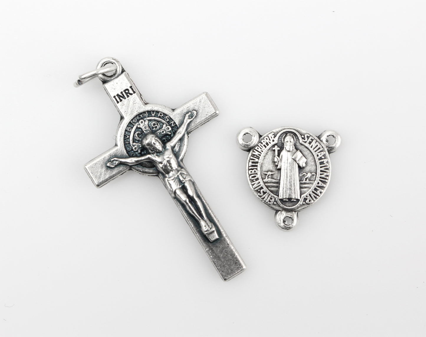 Saint Benedict Rosary Crucifix Cross and Centerpiece Set - One Set