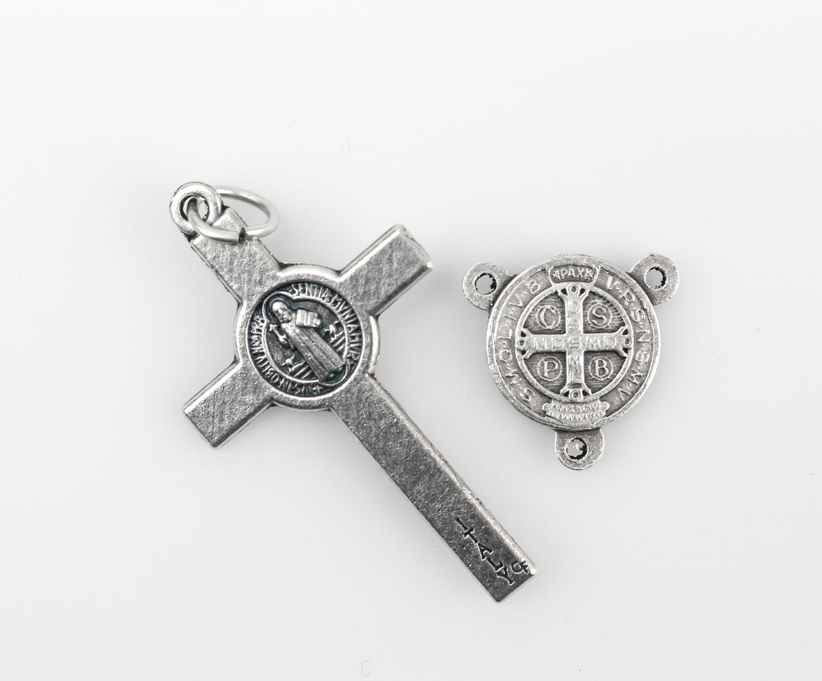 Saint Benedict Rosary Crucifix Cross and Centerpiece Set - One Set