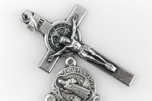 Saint Benedict Rosary Crucifix Cross and Centerpiece Set - One Set