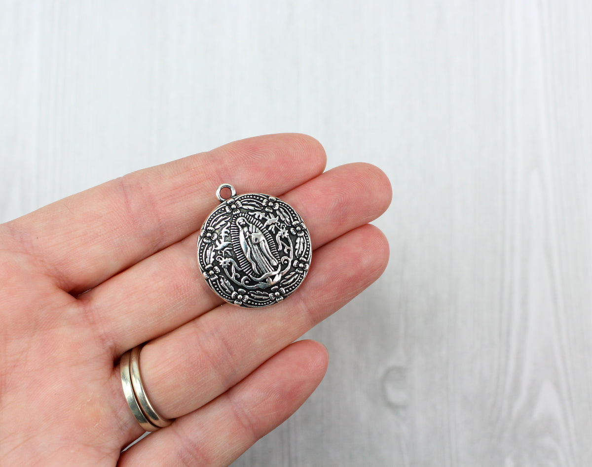 Our Lady of Guadalupe Round Devotional Pendant - 5pcs