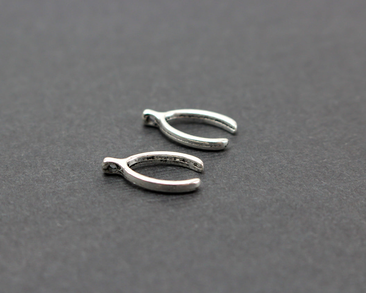 Wishbone Charms - Symbol of Good Luck Pendant 25 pieces