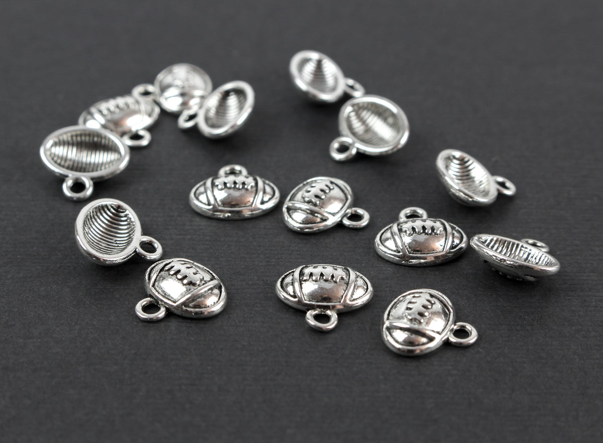 Football Charms - Sports Athlete Themed Jewelry Supplies 25pcs