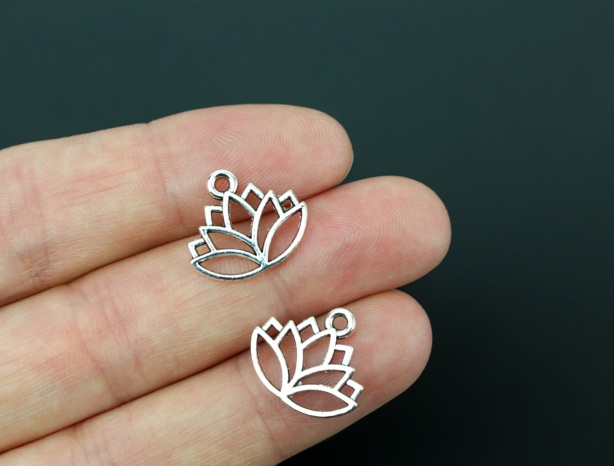 Lotus Flower Charms - Symbol of Purity, Enlightenment, Rebirth 25pcs